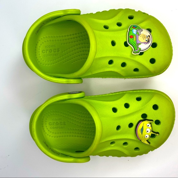 CROCS Other - Kids Green Crocs with Toy Story Charms